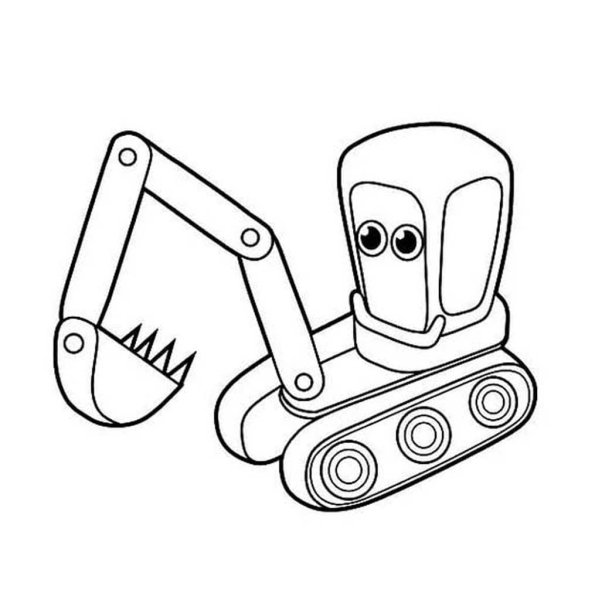 Экскаватор раскраска для малышей