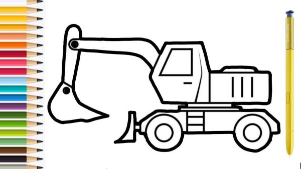 Экскаватор красками