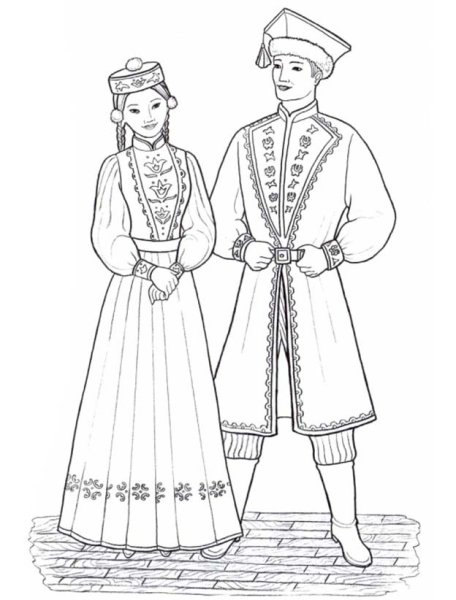 Раскраска народы России для детей