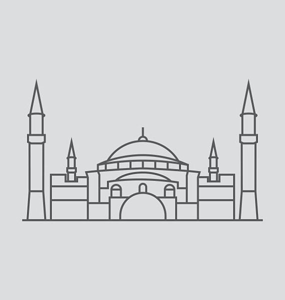 Храм Святой Софии в Константинополе рисунок легкий
