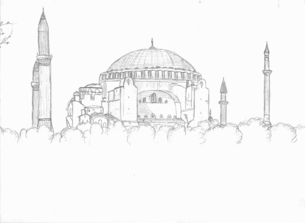 Храм Святой Софии в Константинополе раскраска