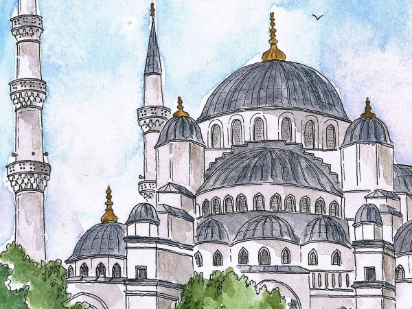 Храм Святой Софии в Стамбуле рисунок
