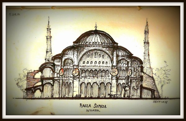 Собор Святой Софии в Константинополе фасад