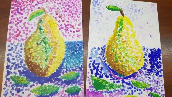 Пуантилизм ватными палочками