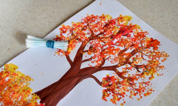 Рисование ватными палочками