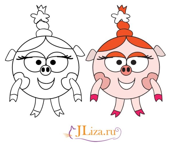 Смешарики рисунки карандашом