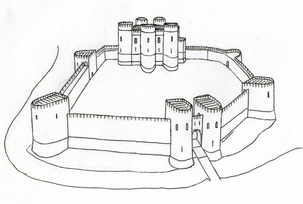 Рисование средневекового замка