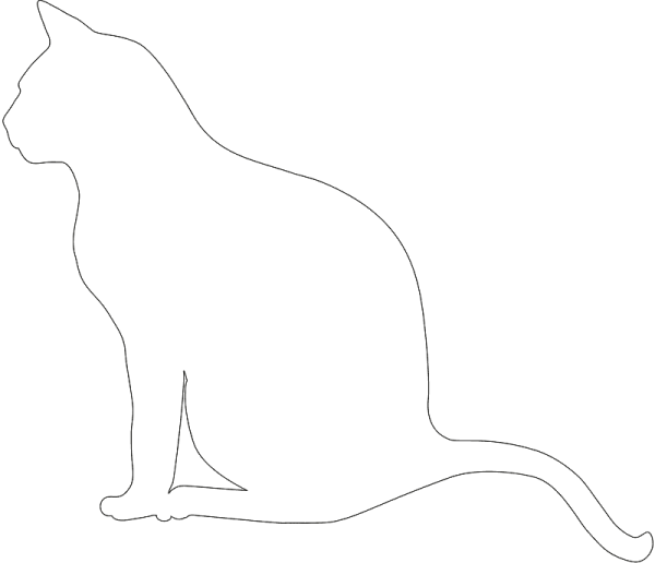 Контур кошки для рисования