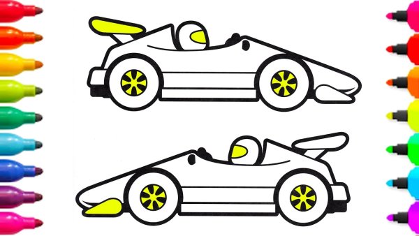 Рисование для детей машинки гоночные