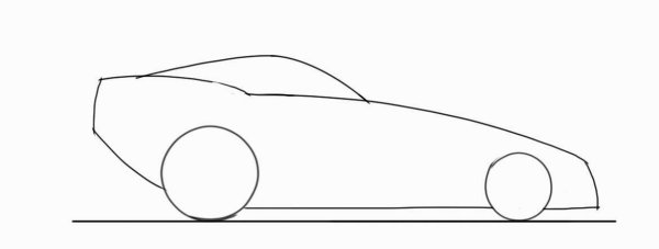Контур машины для рисования пошагово