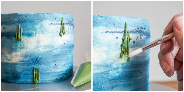 Акварельная техника рисования на торте