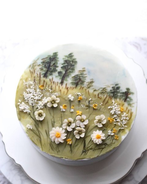 Роспись торта мастихином