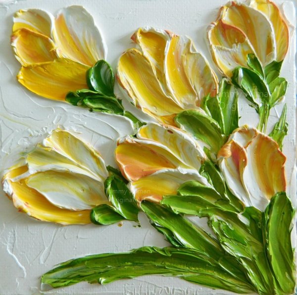 Тюльпаны в технике Импасто