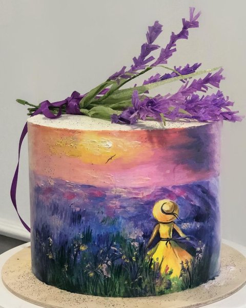 Торт с ручной росписью