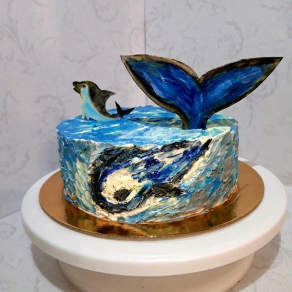 Роспись торта мастихином