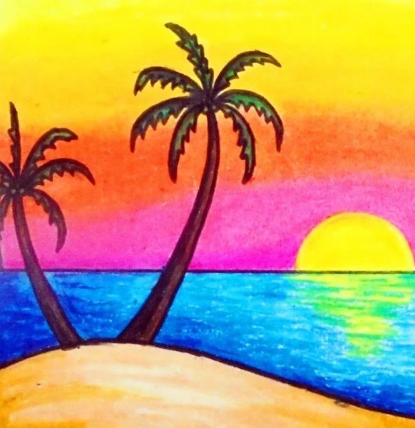 Нарисованный пляж