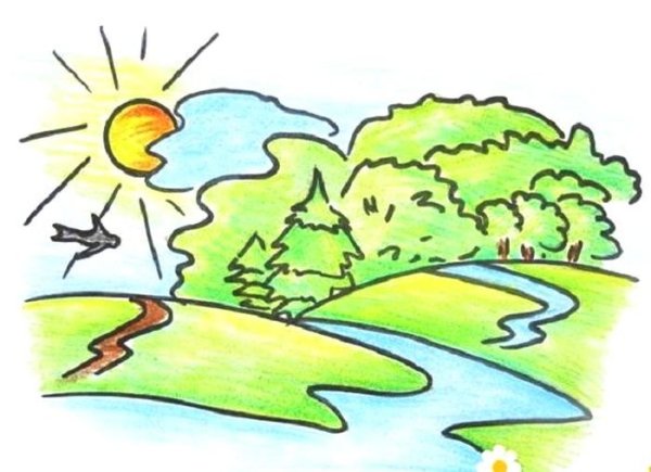 Море рисунок для детей