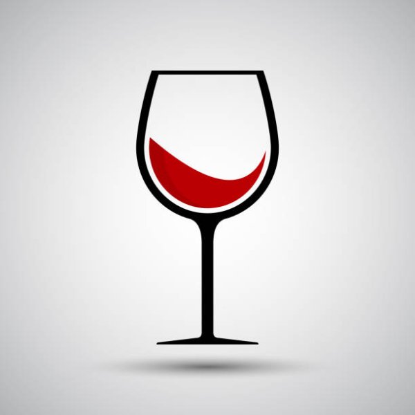 Эскиз тату бокал с вином