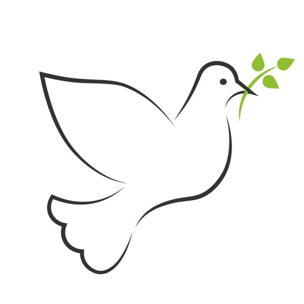 Голубь символ контур