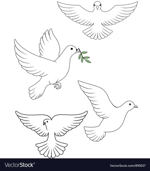 Рисунок голубя для вырезания