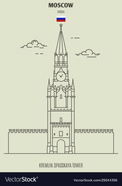 Спасская башня Кремля рисование