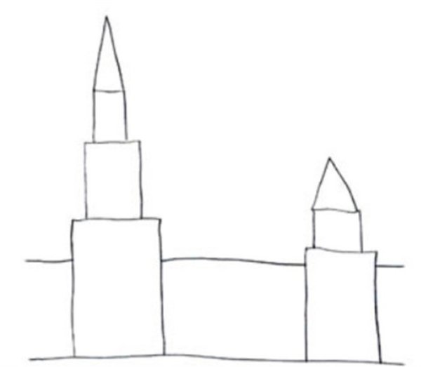 Трафарет Спасской башни Кремля для детей