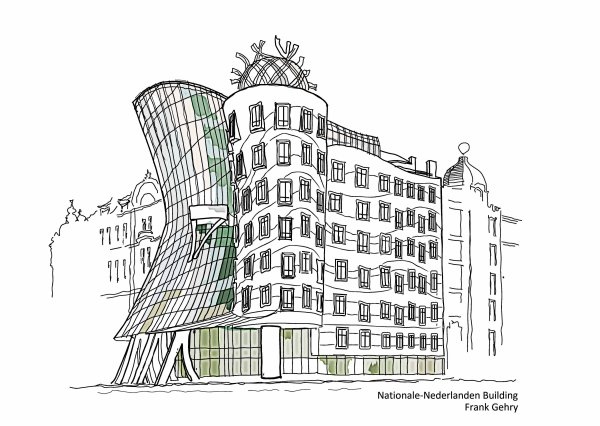 Эскиз архитектурного сооружения легко