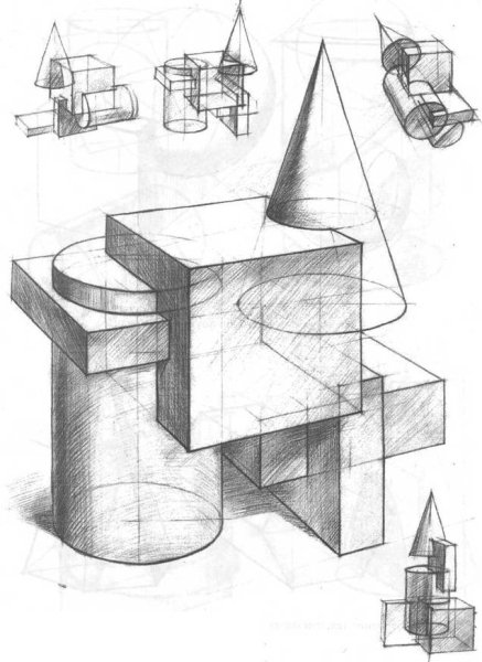Композиция из простых геометрических фигур