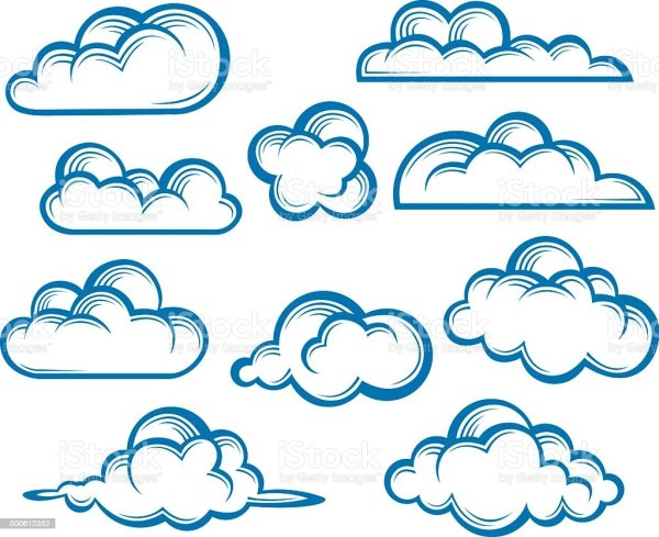 Трафарет облака для рисования