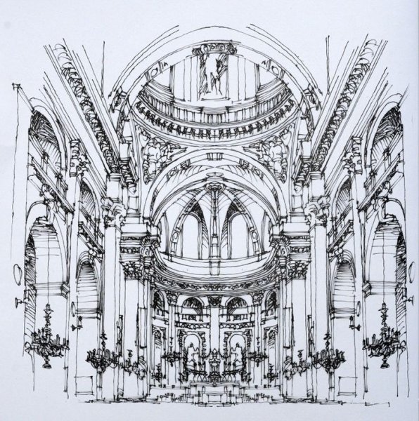 Архитектура Барокко карандашом