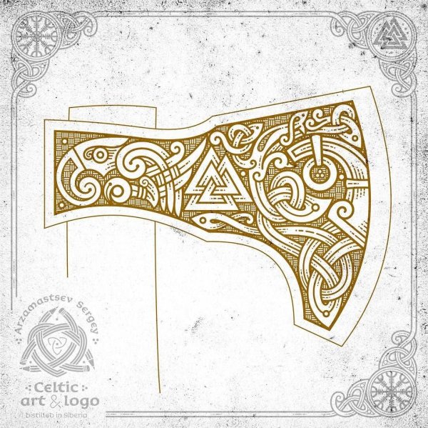 Кельтская вязь волк