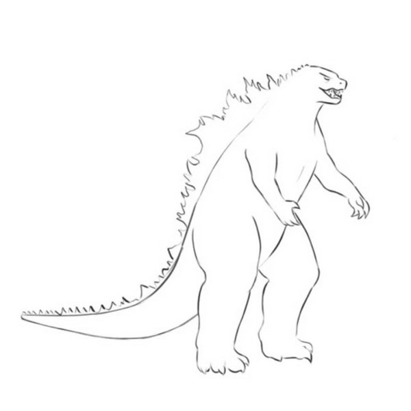 Годзилла рисунок легко