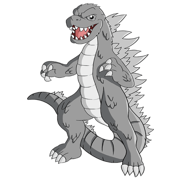 Рисунок маленькой Годзиллы