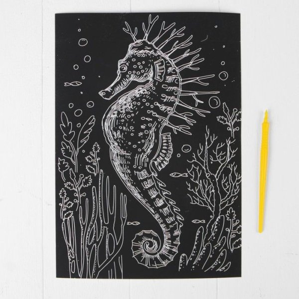 Гравюра "морской конек"