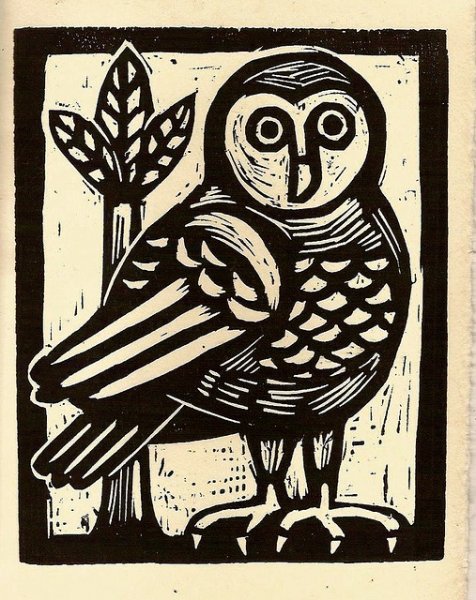 Томас Бьюик Сова Ксилография