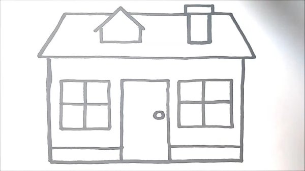 Домик раскраска для малышей