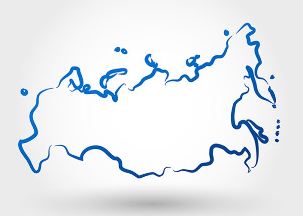 Карта России контур