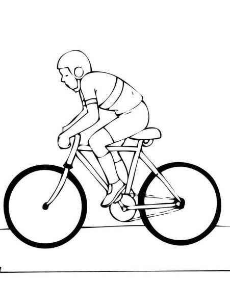Мальчик на велосипеде раскраска