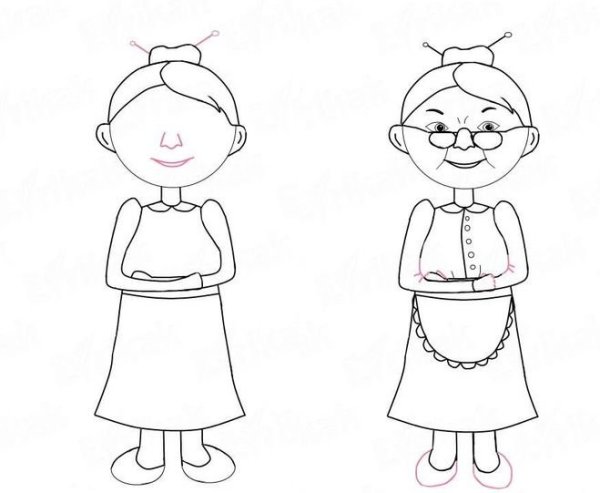 Раскраска бабушка