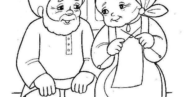 Бабушка раскраска для детей