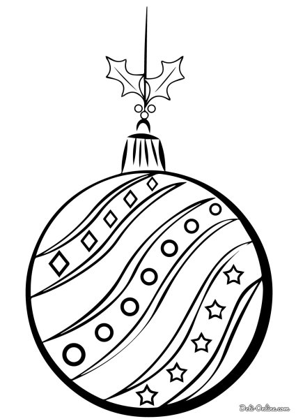 Новогодние шарики раскраска