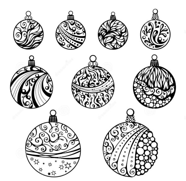 Рисование новогодние шары