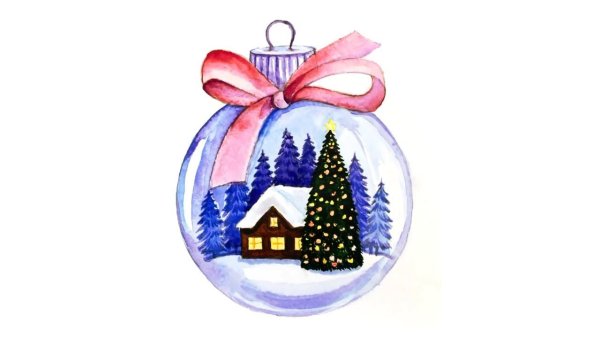 Ёлочнын игрушка раскраска