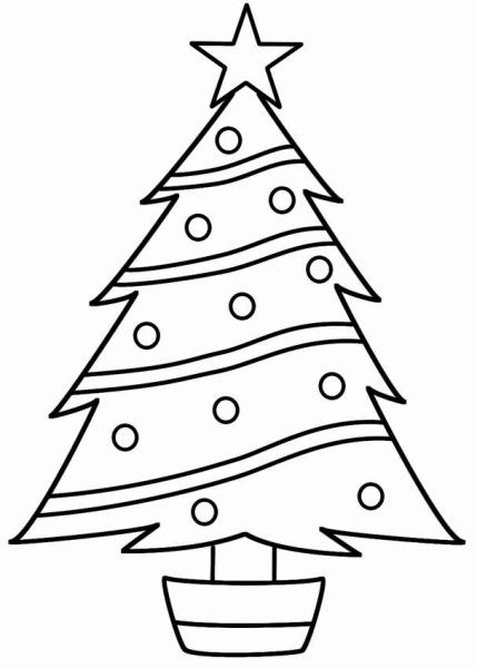 Раскраска елка Новогодняя