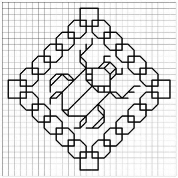 Геометрическая вышивка схемы