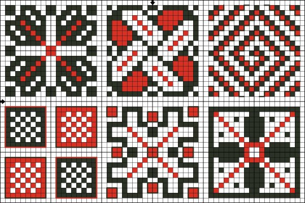 Узоры по клеточкам в тетради