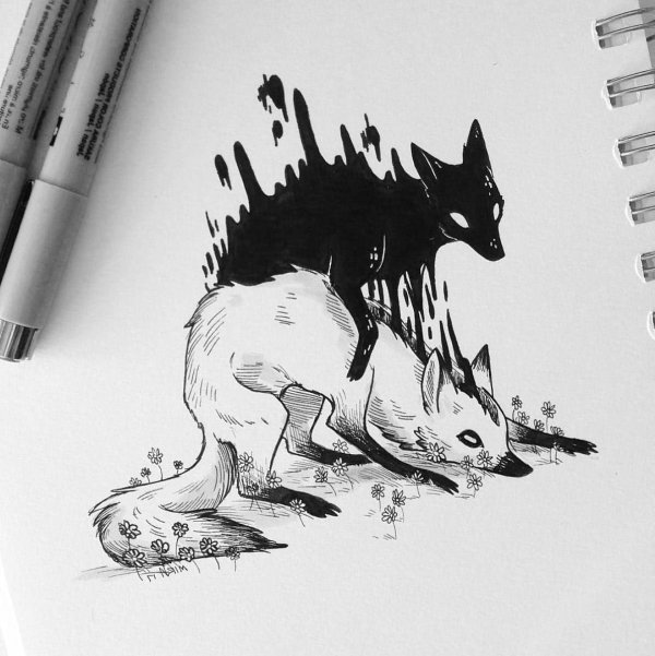 Рисунки для срисовки черно белые