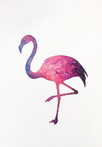 Силуэты животных Фламинго