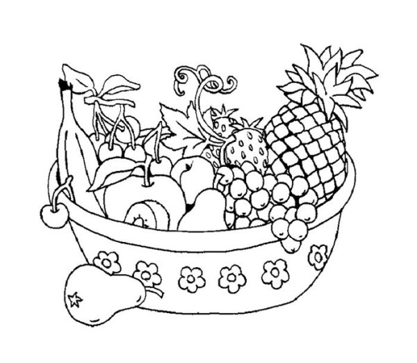 Фруктовый салат раскраска
