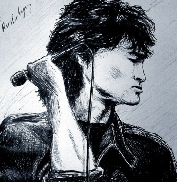 Виктор Цой раскраска